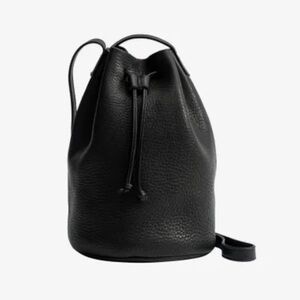 Baggu Leather Drawstring Bucket Bag